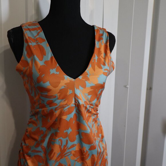 Prana Womens Pearl Isla Dress Orange Blue Stretch Size Small NWT *Flawed* - Picture 3 of 12